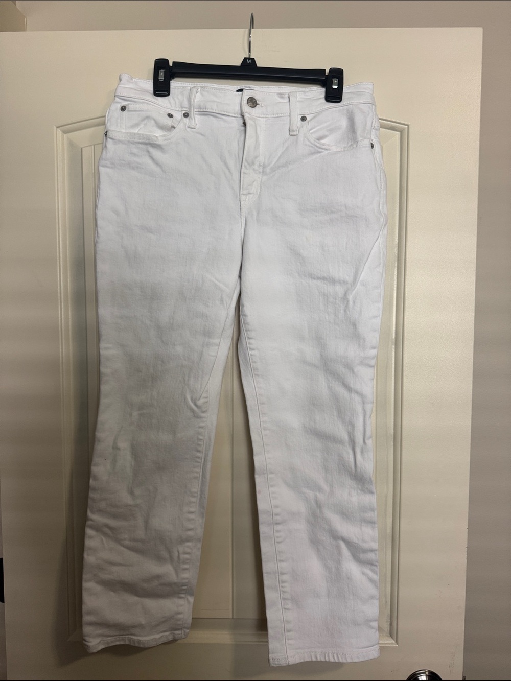J. Crew Factory Women's White Straight-Leg Jeans